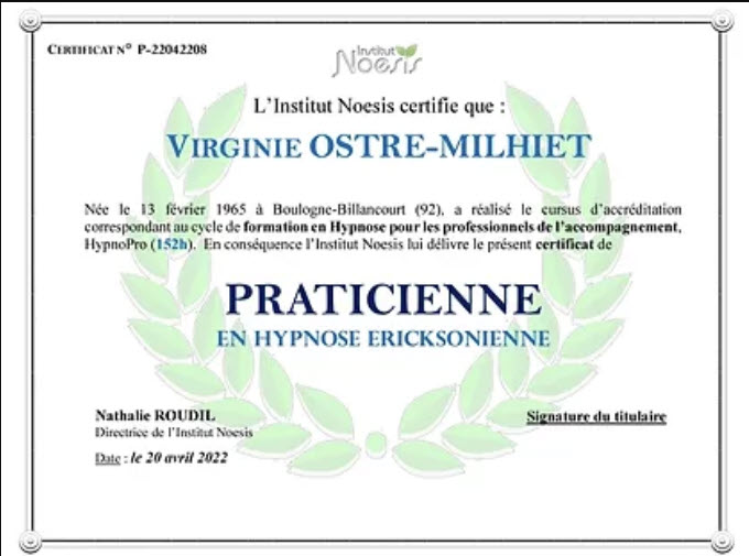 certificat hypnose